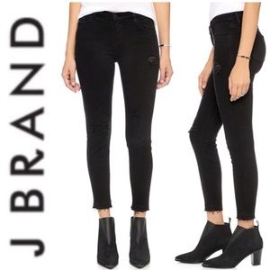 J brand distressed black denim jeans